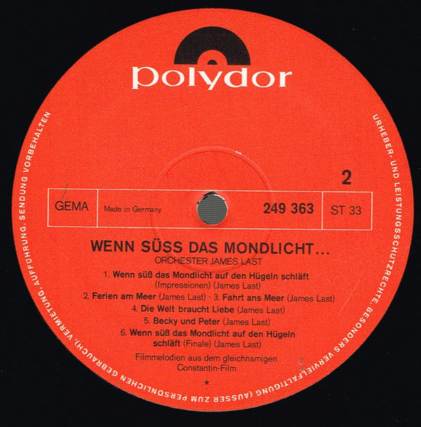 James Last - Wenn SÃ¼ÃŸ Das Mondlicht... (Vinyl) Image