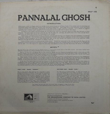 Pannalal Ghosh - Raag Yaman â€¢ Raag Shri (Vinyl) Image