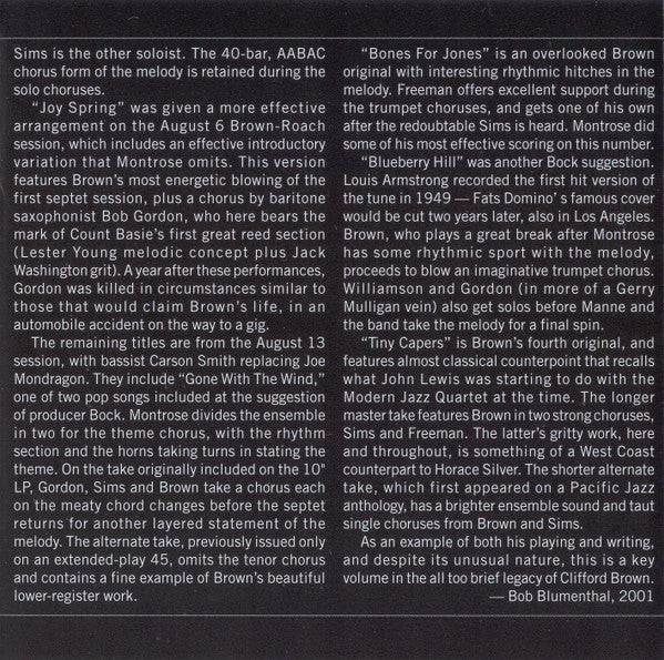 Clifford Brown featuring Zoot Sims - Jazz Immortal (CD)