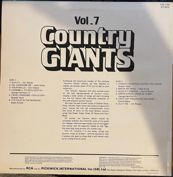 Various - Country Giants Vol. 7 (Vinyl) Image