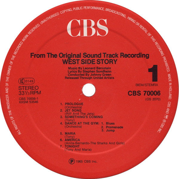 Various - West Side Story (The Original Sound Track Recording) (Vinyl) Image