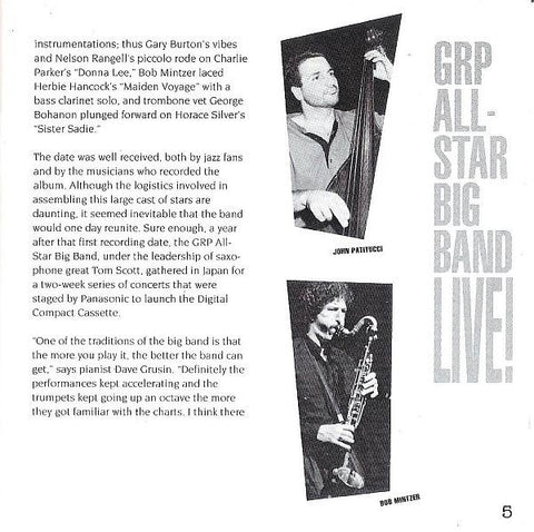 Dave Grusin Presents GRP All-Star Big Band - Live! (CD) Image