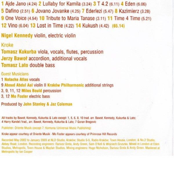 Nigel Kennedy And Kroke - East Meets East (CD) Image
