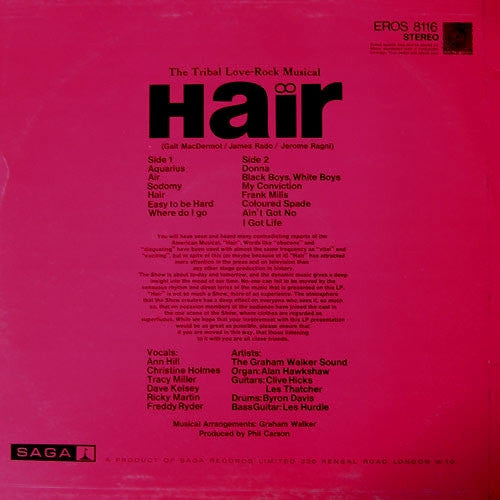 Graham Walker Sound, The - Hair (The American Tribal Love-Rock Musical) (Vinyl) Image