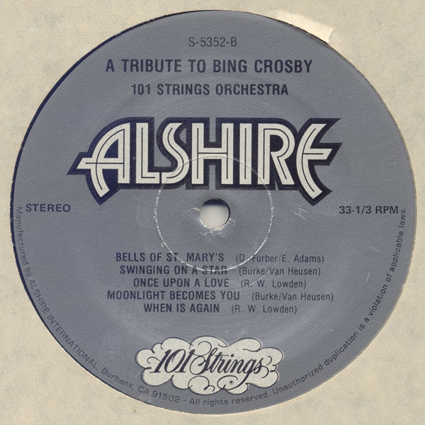 101 Strings - Play A Tribute To Bing Crosby (Vinyl) Image