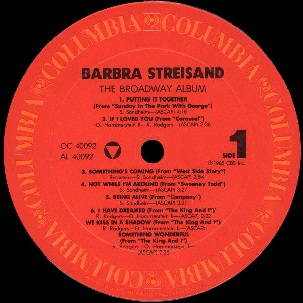 Barbra Streisand - The Broadway Album (Vinyl) Image