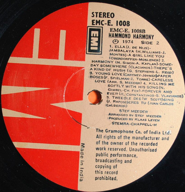 Stef Meeder - Hammond Harmony (Vinyl) Image