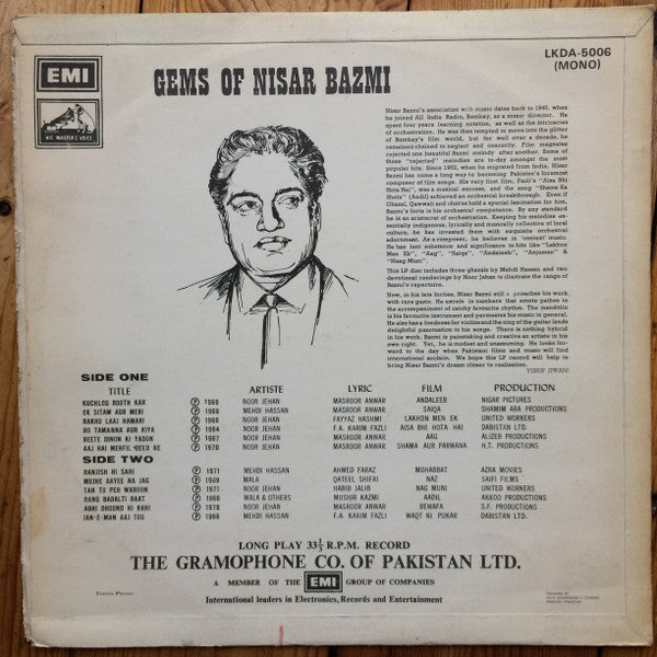 Nisar Bazmi - Gems Of Nisar Bazmi (Vinyl)