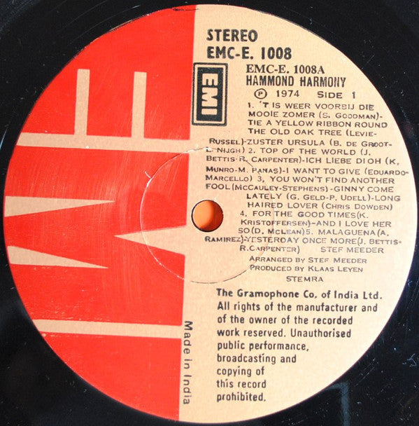 Stef Meeder - Hammond Harmony (Vinyl) Image