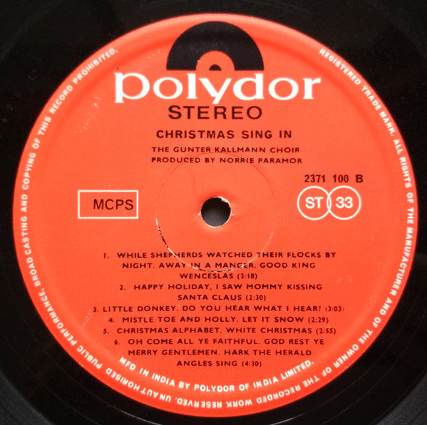 GÃ¼nter Kallmann Chor - Christmas Sing-In With The Gunter Kallmann Choir (Vinyl) Image