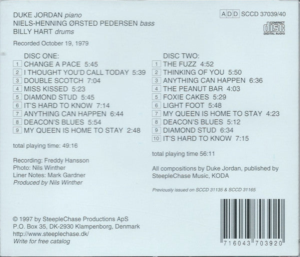 Duke Jordan, Niels-Henning Ã˜rsted Pedersen, Billy Hart - Double Duke (CD) (2 CD) Image