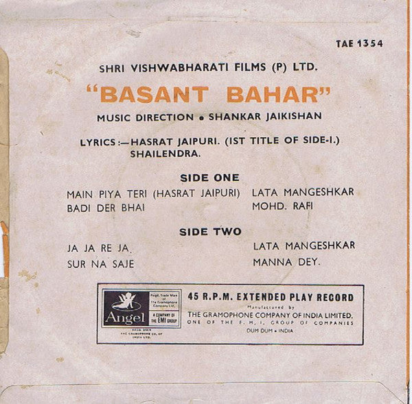 Shankar-Jaikishan - Basant Bahar (45-RPM)