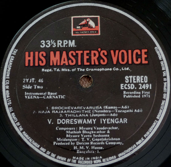 Venkatesha Doreswamy Iyengar - Mysore Veena Doreswamy Iyengar (Vinyl)