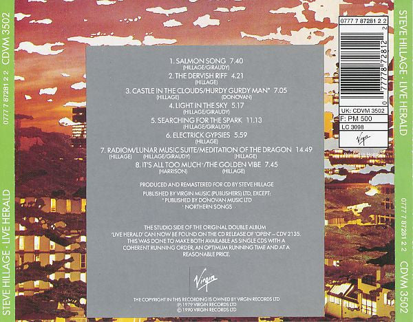 Steve Hillage - Live Herald (CD) Image