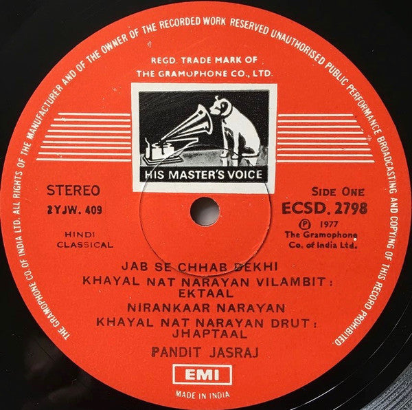Pandit Jasraj - Nat Narayan, Khamaj Bahar, Nagad-dhwani Kanhra (Vinyl)