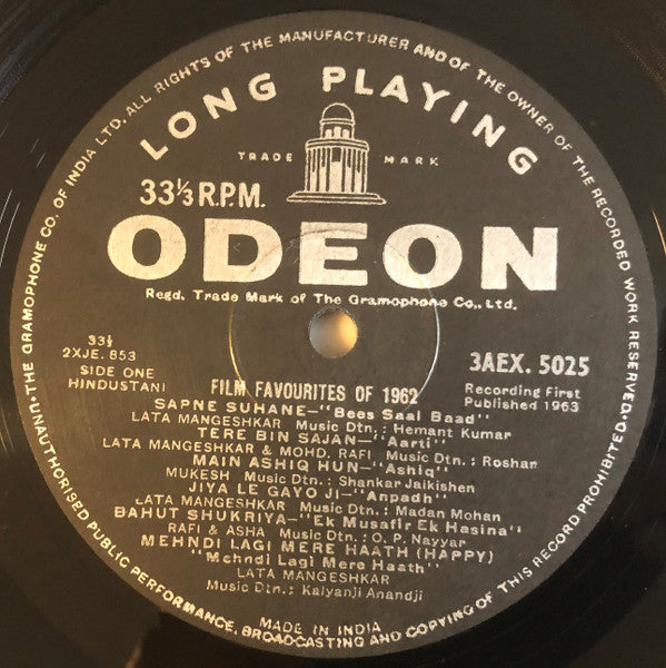Various - Film Favourites Of 1962 (Vinyl)