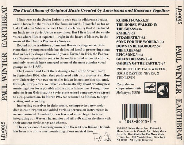 Paul Winter (2), Winter Consort, The With Dmitri Pokrovsky Ensemble, The - Earthbeat (CD) Image