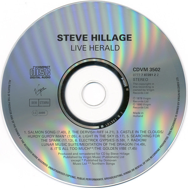 Steve Hillage - Live Herald (CD) Image