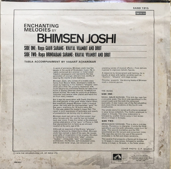 Bhimsen Joshi - Enchanting Melodies (Vinyl) Image