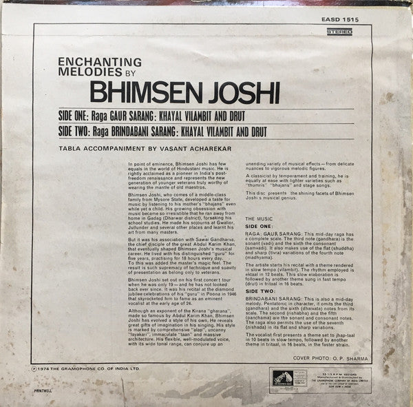 Bhimsen Joshi - Enchanting Melodies (Vinyl)