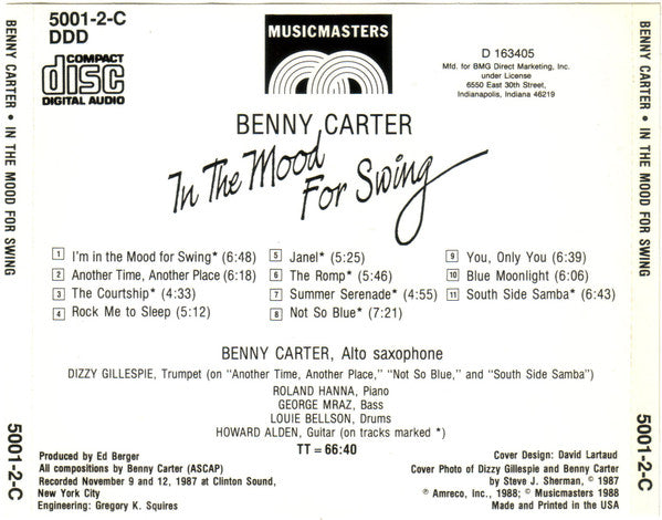 Benny Carter - In The Mood For Swing (CD) Image