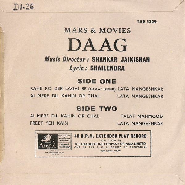 Shankar-Jaikishan - Daag (45-RPM)