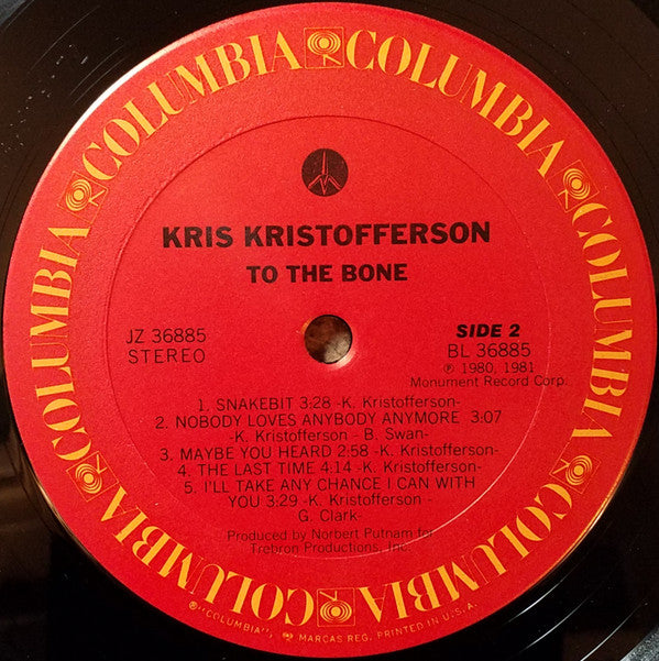Kris Kristofferson - To The Bone (Vinyl) Image