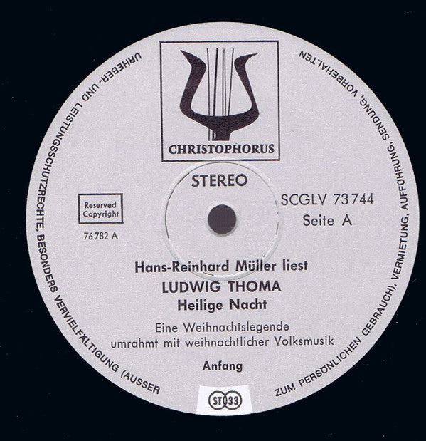 Ludwig Thoma, Hans-Reinhard MÃ¼ller - Heilige Nacht Eine Legende (Vinyl) Image