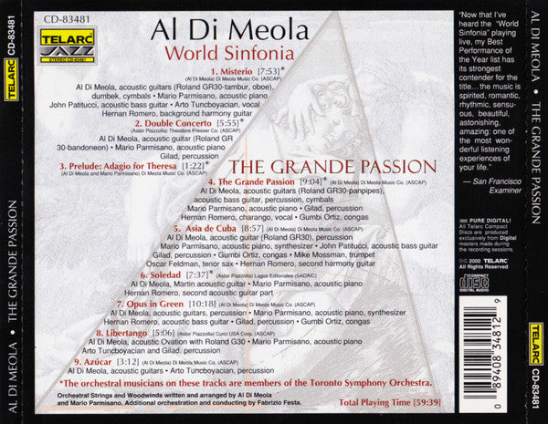 Al Di Meola, World Sinfonia - The Grande Passion (CD) Image