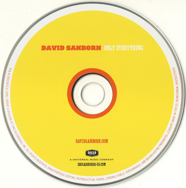 David Sanborn - Only Everything (CD) Image