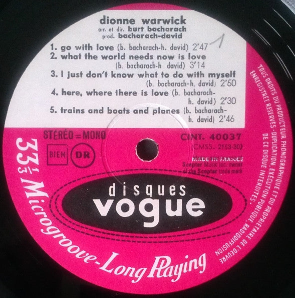 Dionne Warwick - Dionne Warwick (Vinyl) Image