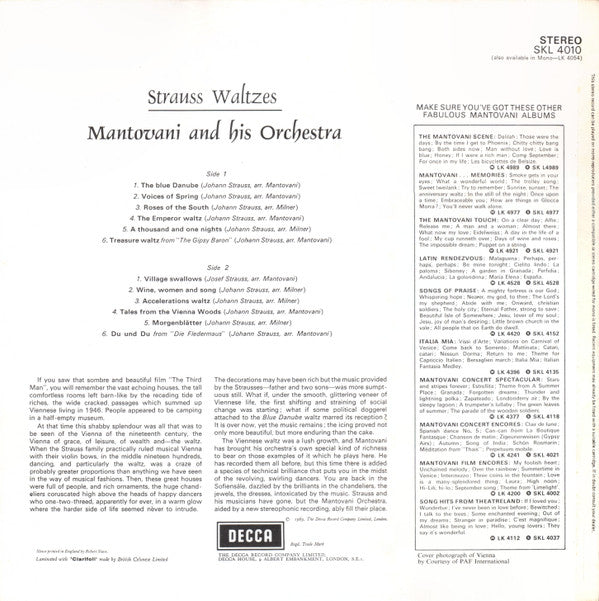 Mantovani And His Orchestra - Strauss Waltzes (Vinyl) Image