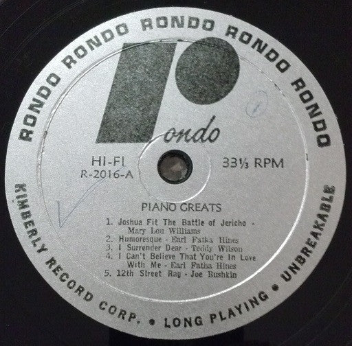 Various - Piano Greats (Vinyl) Image