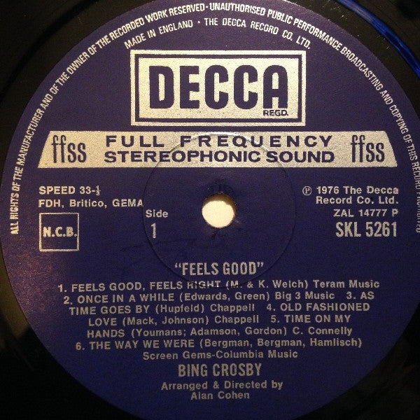 Bing Crosby - Feels Good, Feels Right (Vinyl) Image