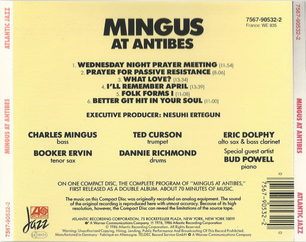 Charles Mingus - Mingus At Antibes (CD) Image