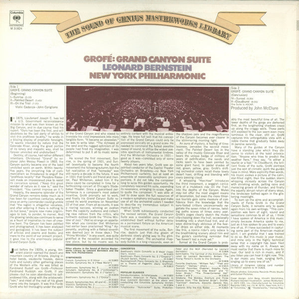 Ferde GrofÃ© â€“ Leonard Bernstein, New York Philharmonic Orchestra, The - Grand Canyon Suite (Vinyl) Image