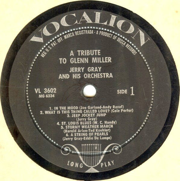 Jerry Gray And His Orchestra - A Tribute To Glenn Miller (Vinyl)