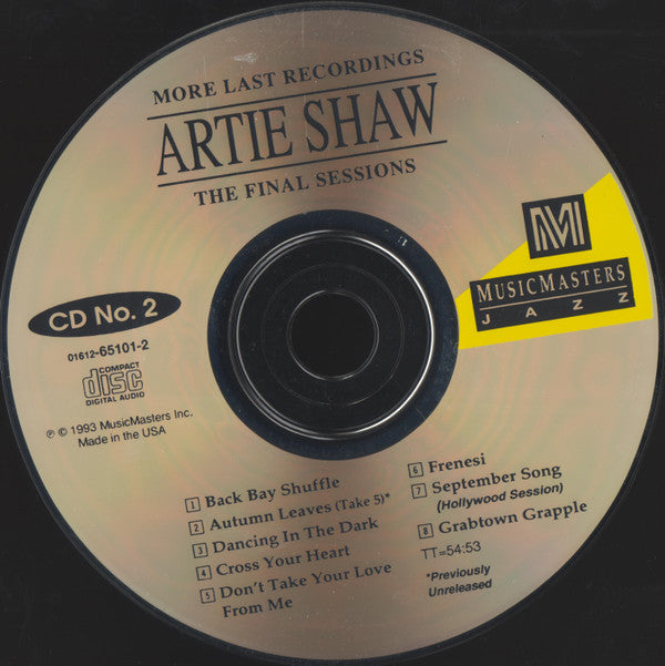 Artie Shaw - More Last Recordings The Final Sessions (CD) (2 CD) Image