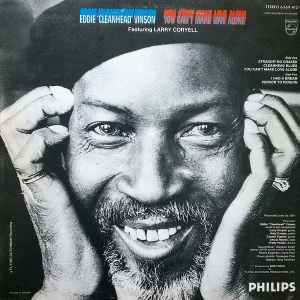 Eddie "Cleanhead" Vinson Featuring Larry Coryell - You Can't Make Love Alone (Vinyl) Image
