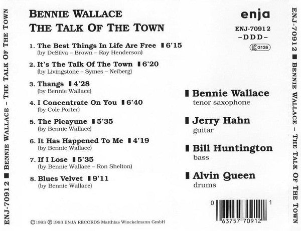Bennie Wallace - The Talk Of The Town (CD) Image