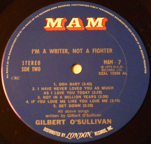 Gilbert O'Sullivan - I'm A Writer, Not A Fighter (Vinyl)