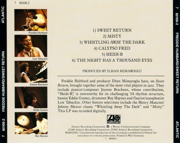 Freddie Hubbard - Sweet Return (CD) Image