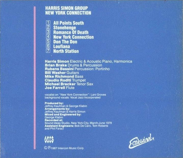 Harris Simon Group With Joe Farrell & Michael Brecker - New York Connection (CD) Image