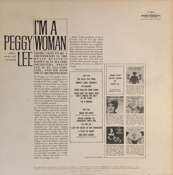 Peggy Lee - I'm A Woman (Vinyl)