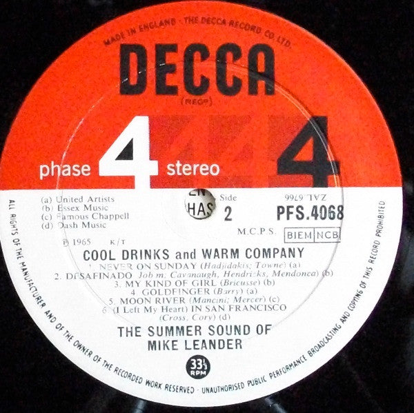 Mike Leander And His Orchestra - Cool Drinks And Warm Company (Vinyl) Image