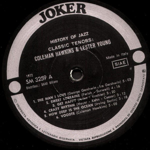 Coleman Hawkins / Lester Young - Classic Tenors (Vinyl) Image