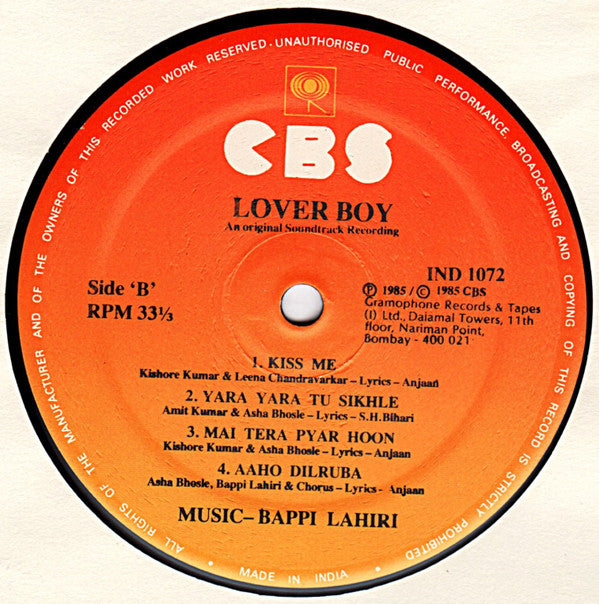 Bappi Lahiri - Lover Boy (Vinyl) Image