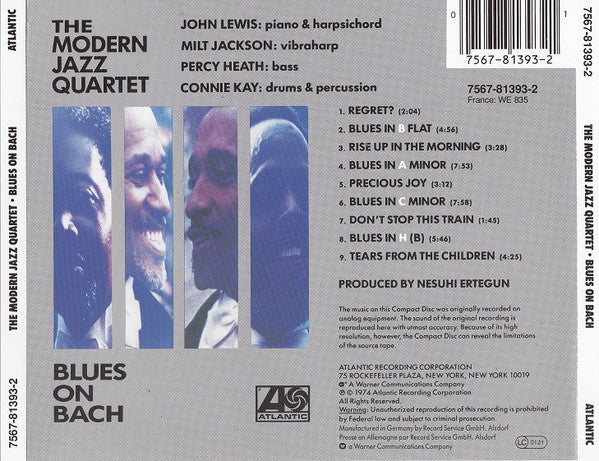 Modern Jazz Quartet, The - Blues On Bach (CD) Image
