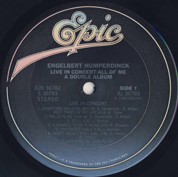 Engelbert Humperdinck - Live In Concert And All Of Me / A Double Album (Vinyl) (2)