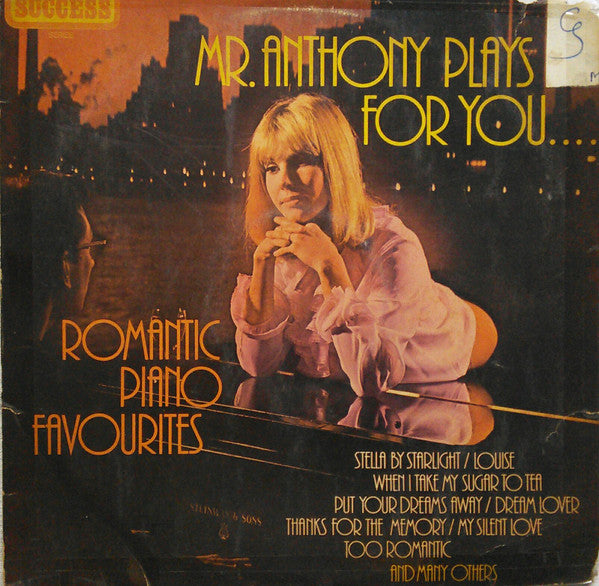 Mr. Anthony - Mr. Anthony Plays For You...Romantic Piano Favourites (Vinyl) Image